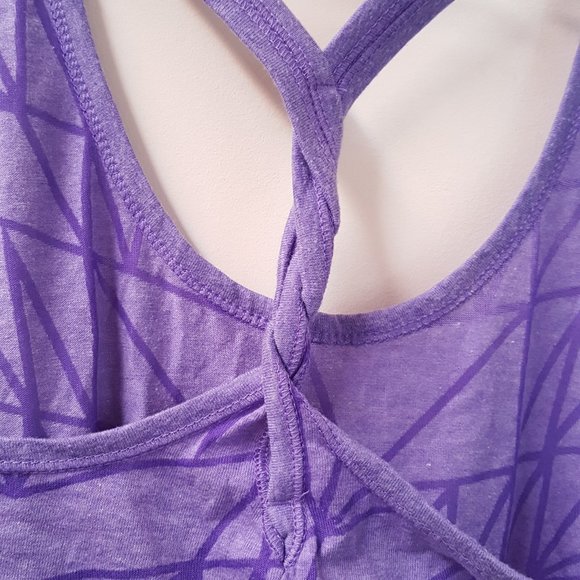 2/$20 Racerback Purple Sheer Top Burnout Pattern - Picture 8 of 13
